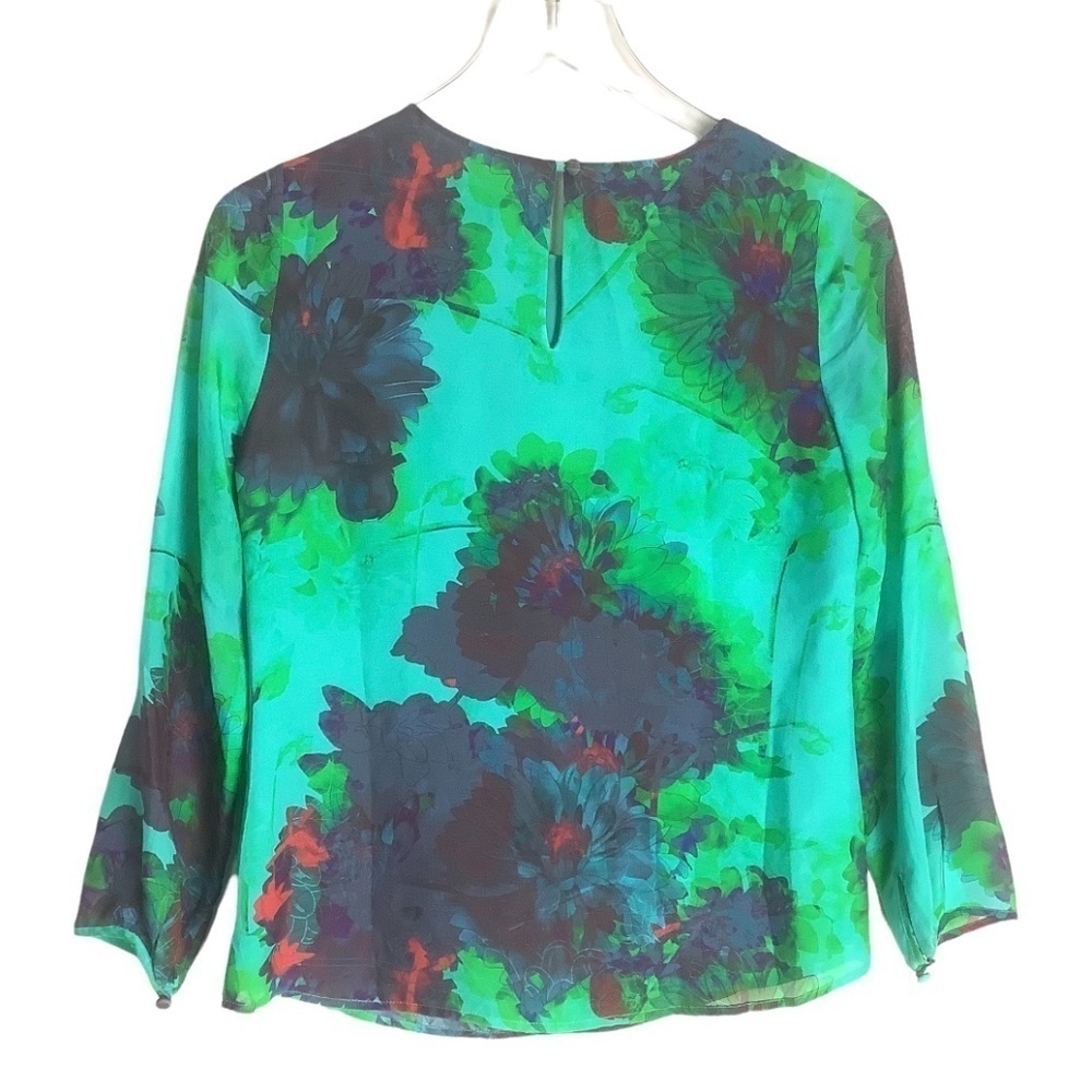 J. Crew Silk Hothouse‎ Floral Blouse 00 - Picture 7 of 10